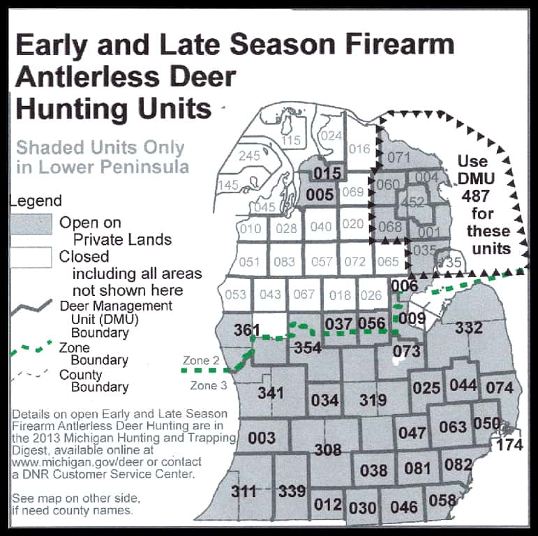 anterless deer hunting units map