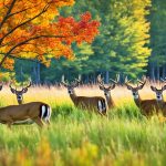 Whitetail deer in fall woods, ideal hunting conditions