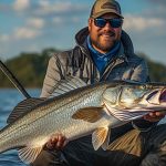 Catfish angler with trophy blue catfish from Grenada Lake