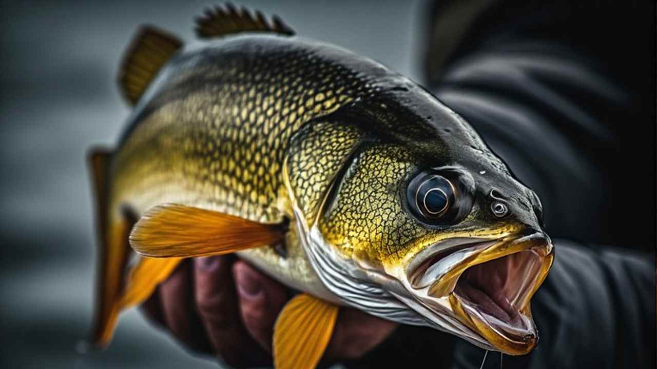 Close-up of yellow perch caught during a North Dakota winter bite