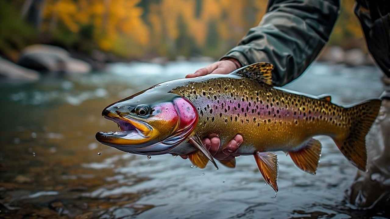 Golden rainbow trout caught during West Virginia Gold Rush stocking event