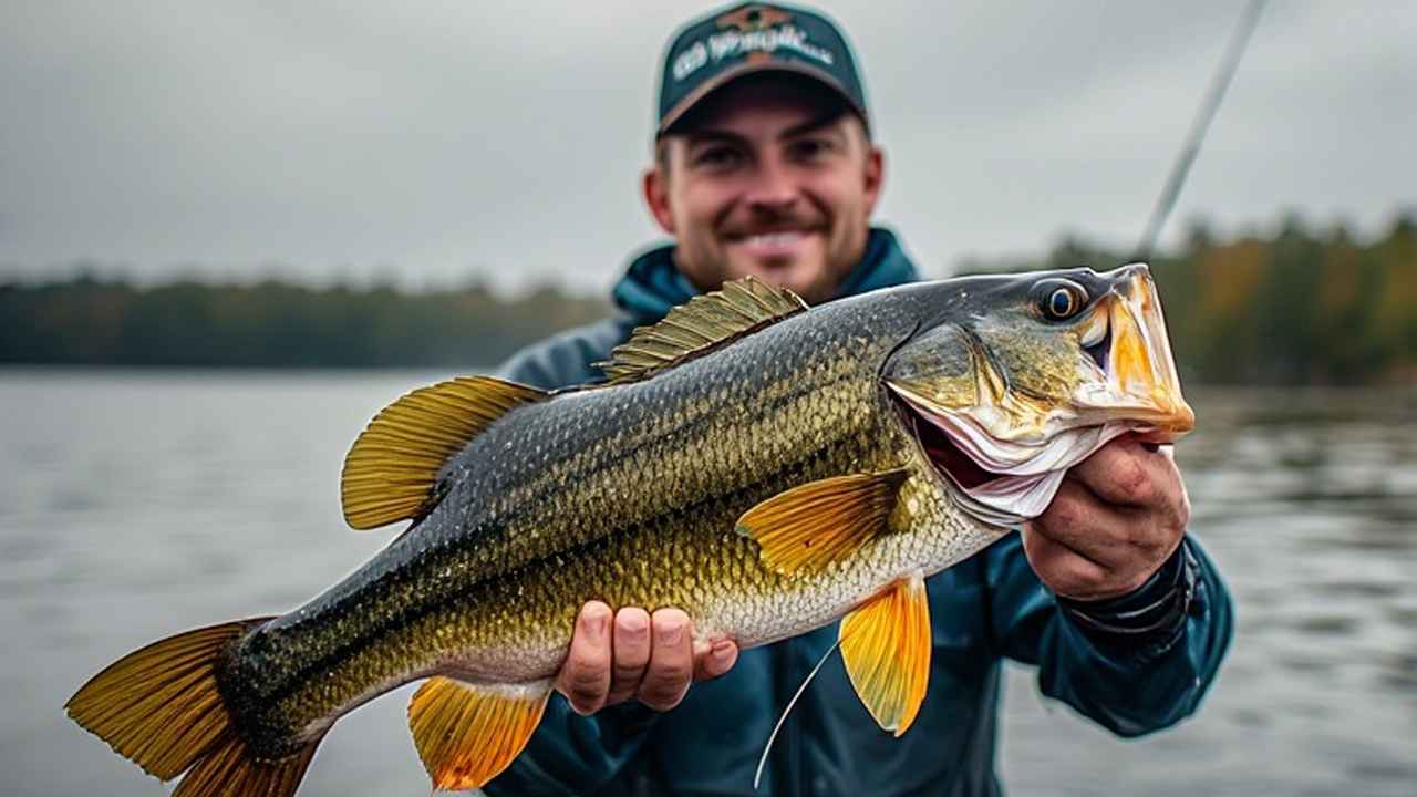 Largemouth bass caught on Lake Murray South Carolina during fall fishing season